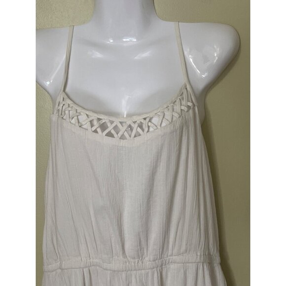 Old Navy Beachy Sundress Large Lattice Detail Event White Graduation Resort - Picture 5 of 10